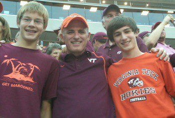 Mark Weber (NetApp) and his children show their spirit at a Virginia Tech football game
