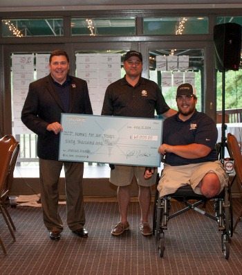 Joe Martore (CALIBRE), Retired Major General Tim McHale, the President and Director of Homes for Our Troops, and Michael Frazier, SGT, USMC Ret.
