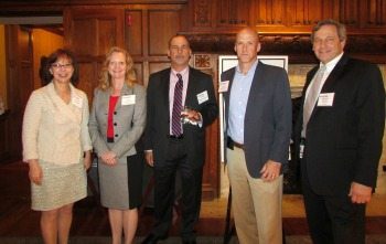 Trish Stover (Leidos), Kay Curling (Salient Federal Solutions), James Scampavia (AMERICAN SYSTEMS), Gary Shiffman (Giant Oak) and Mark Cohn (Unisys Federal Systems)