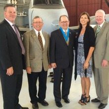 Col. Tom Fergusson (pictured, middle) at the Military Intelligence Hall of Fame Induction Ceremony