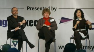 Leidos' Rob Zitz, NGA's Dr. Ann Carbonell and Google's Michele Weslander-Quaid speak at the 2015 K-12 STEM Symposium