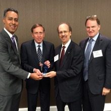 JD Kathuria (WashingtonExec), General David Petraeus (KKR Global Institute), Greg Baroni (Attain), Brian McHugh (ManTech International) 