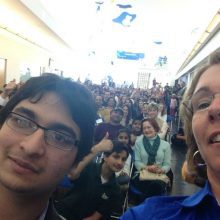 Archis and Dr. Sandy Magnus, “selfie” at the 2014 STEM Symposium