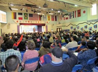 large audience photo edited