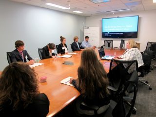 Keynote speaker Claire Morse (Salient CRGT) spoke to the high school student break-out group on how to develop their own elevator pitch as they prepare for college.