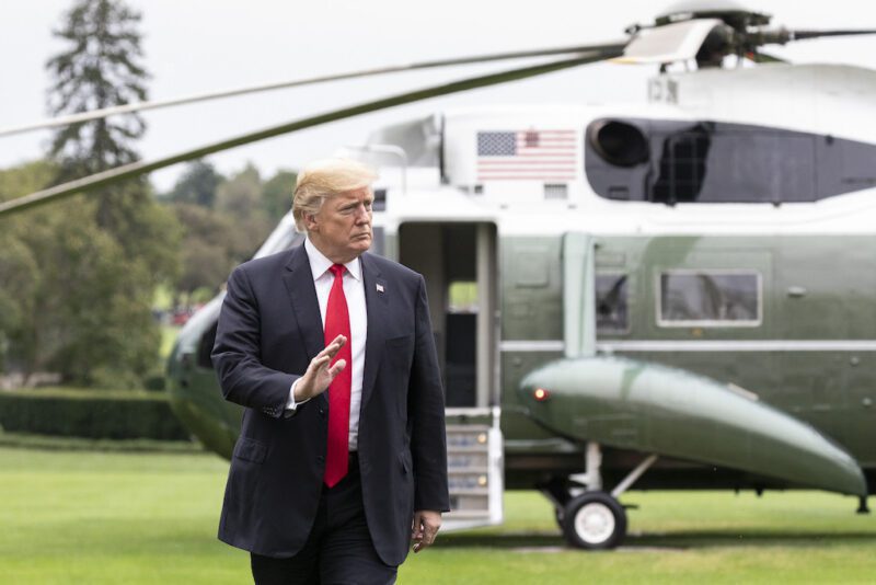 President Donald J. Trump Arrives on the South Lawn President Donald J. Trump walks across the South Lawn of the White House Sunday, March 25, 2018, returning home from his trip to New York.